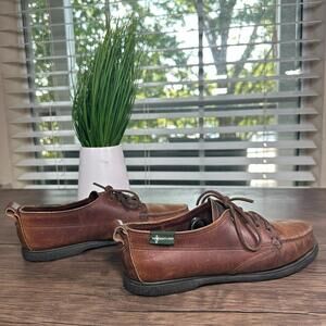 Eastland Boat Shoes Womens 10 W Wide Brown Leather Moccasins Lace Up Classic